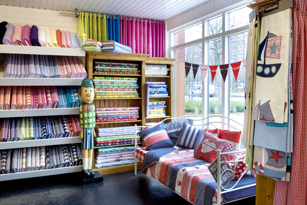 Kinderafdeling met stoffen en kussens